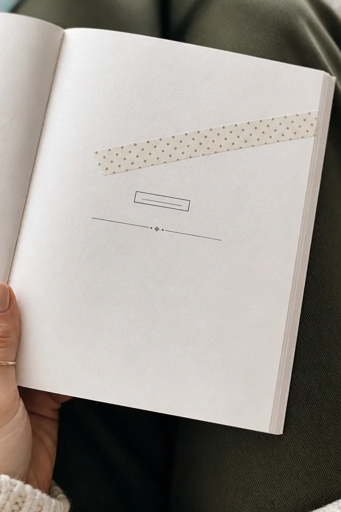 Diagonal washi tape ribbon with a small date box in the corner