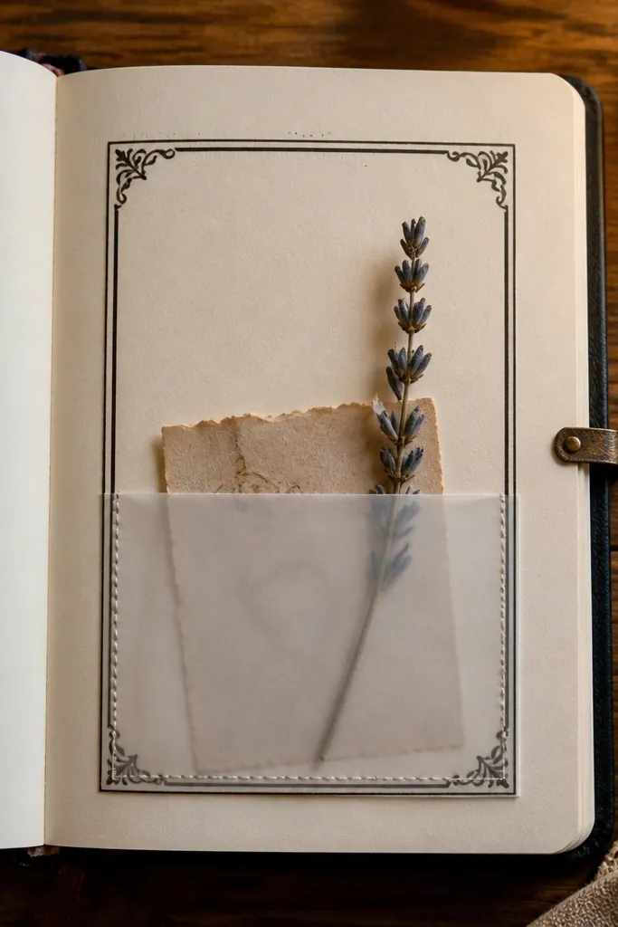 A faux frame border with a small paper pocket on the side