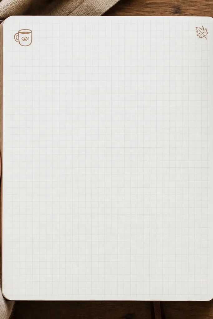 A translucent grid overlay with small corner doodles and a title