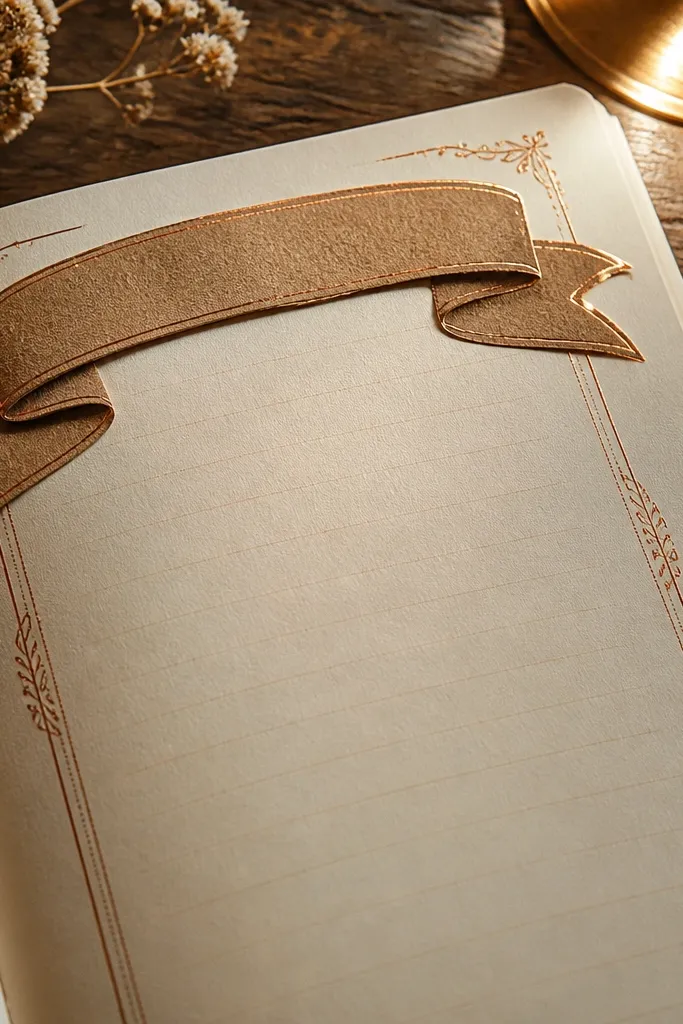 Brown ribbon strip header with subtle gold-like highlights