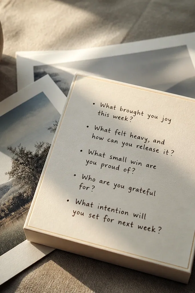 A cream reflection box with handwritten bullets under a school project
