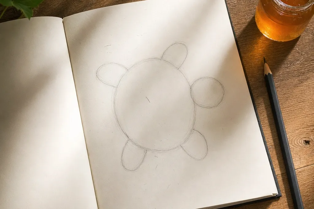 Cozy Turtle Drawing Steps