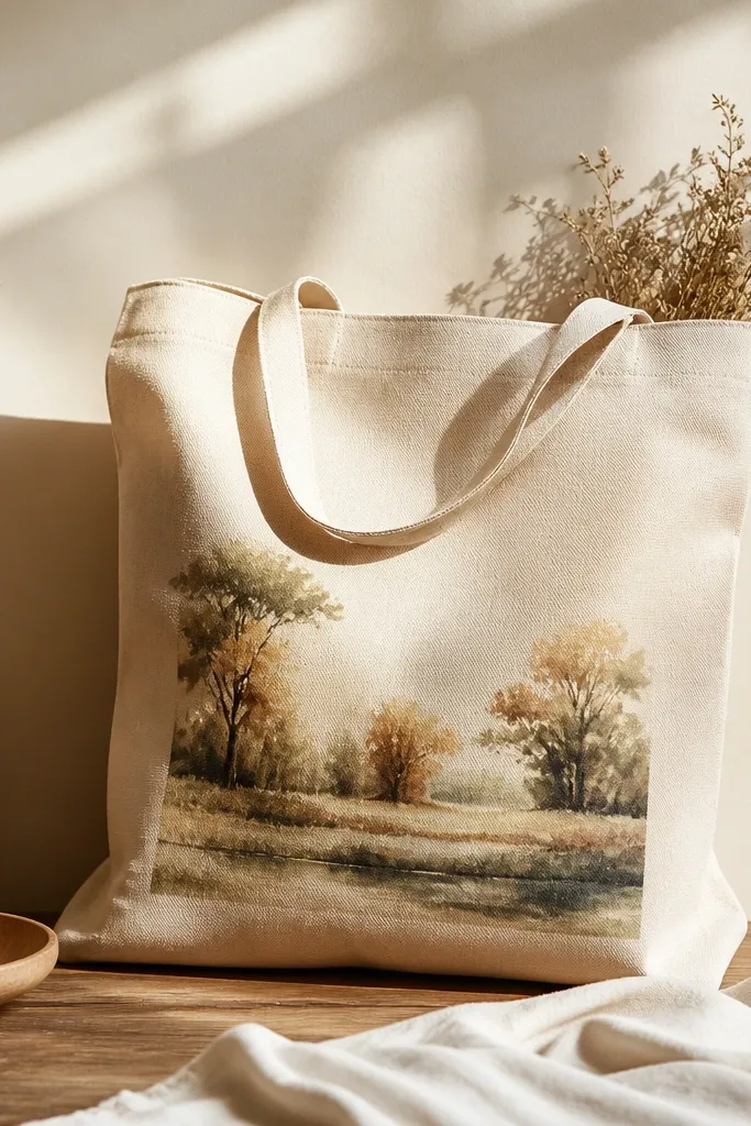 Cozy warm tote bag painting ideas