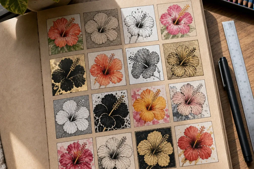 15 Creative Hibiscus Flower Hand Drawings