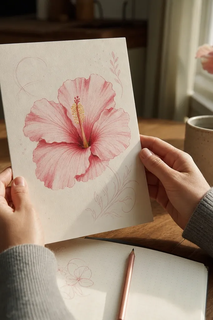 15 Creative Hibiscus Flower Hand Drawings