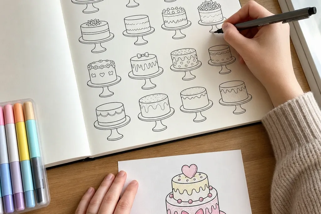 20 Cute Birthday Cake Drawings to Copy