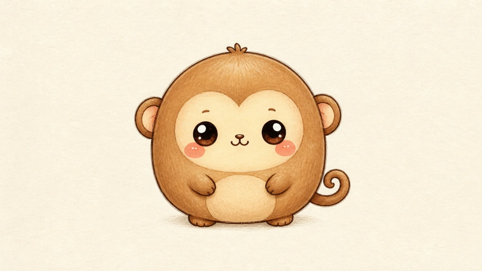 An extra round plump cute monkey with a tiny face