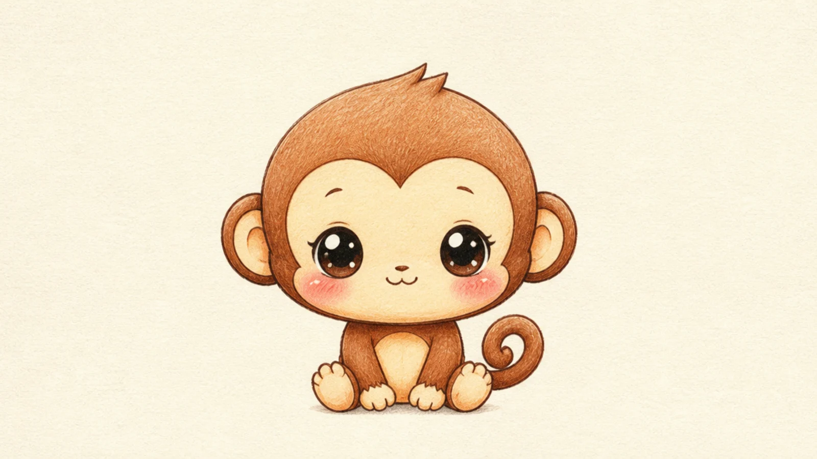 A cute monkey with large glossy sparkling eyes