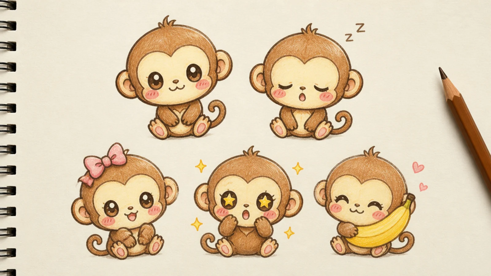 30 Cute Monkey Drawings You Will Want to Copy