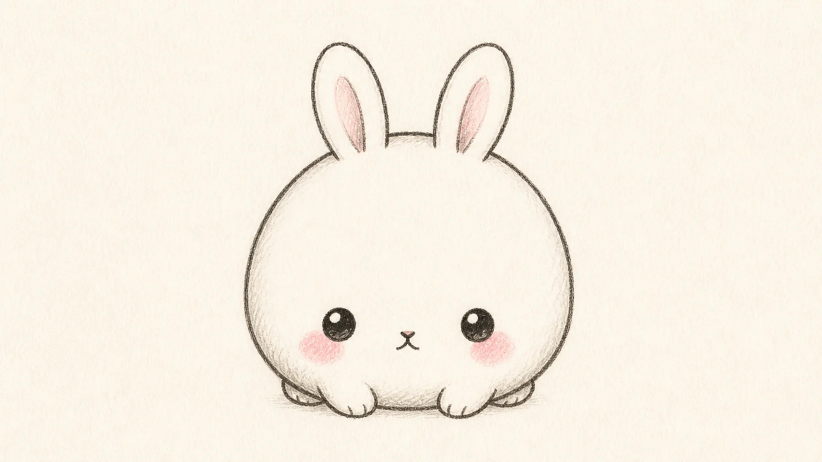 An extra round plump cute rabbit with a tiny face and short ears