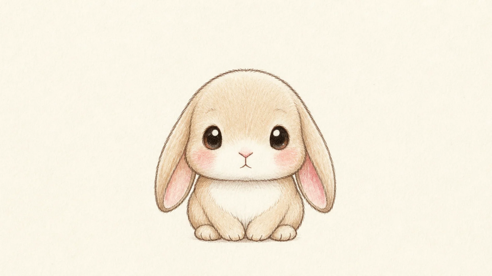 A cute lop rabbit with two soft floppy ears hanging down