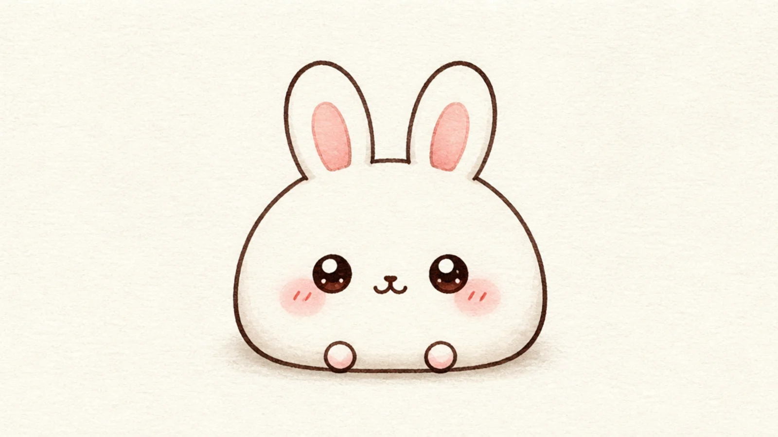 A cute rabbit drawn as a soft squishy mochi blob