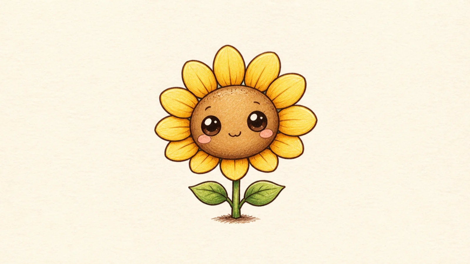 A tiny baby sunflower sprout with a big-eyed face