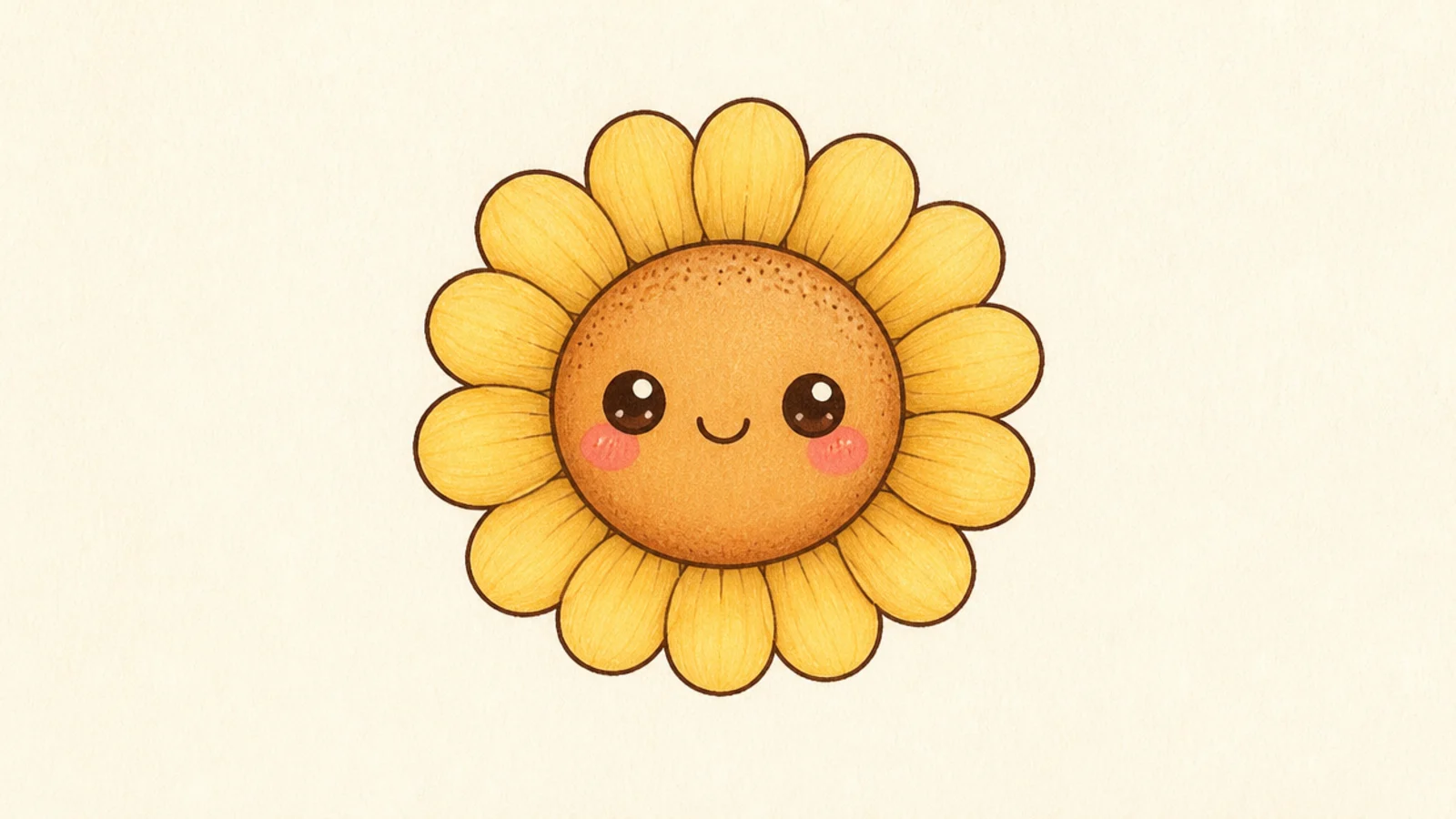 An extra round, plump cute sunflower with a tiny face