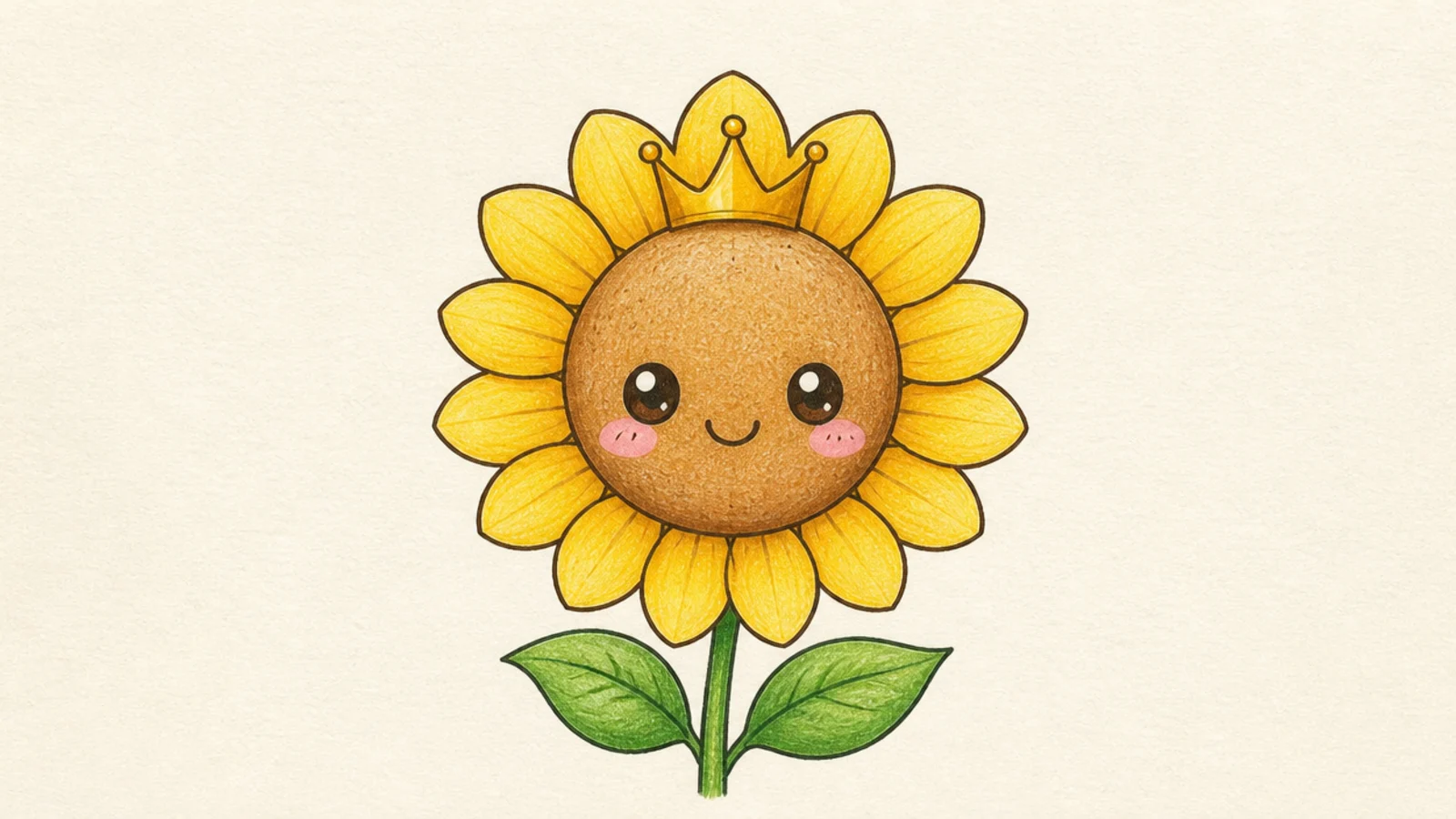 A cute sunflower wearing a small crown on its petals