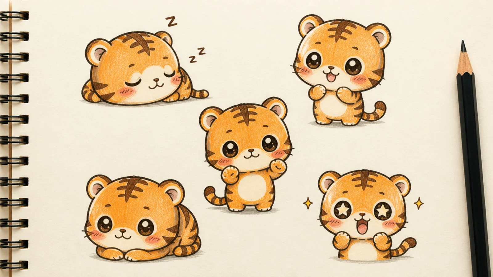 30 Cute Tiger Drawings You Will Want to Copy