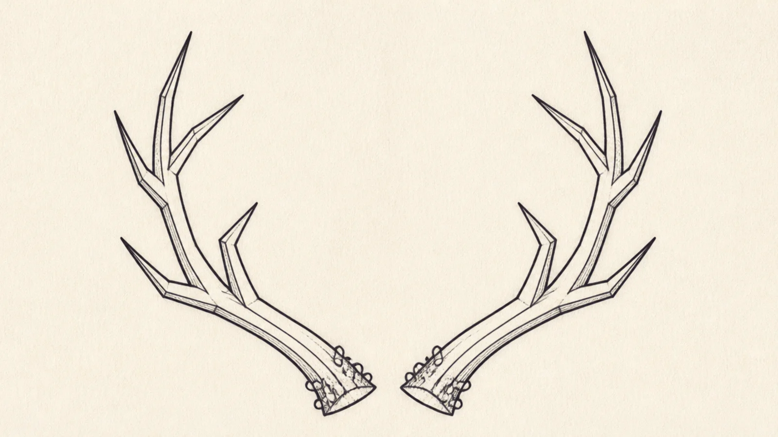 A stylized pair of antlers built from straight angular lines