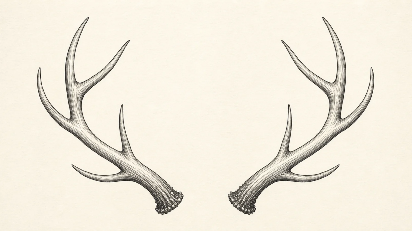 15 Simple Deer Antlers Drawings to Practice