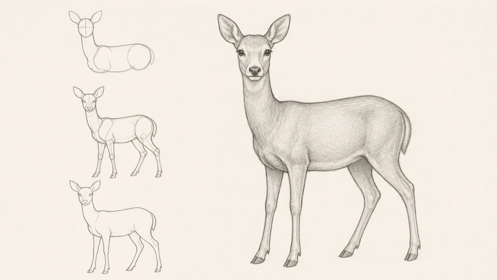 A finished doe with no antlers and a slender neck