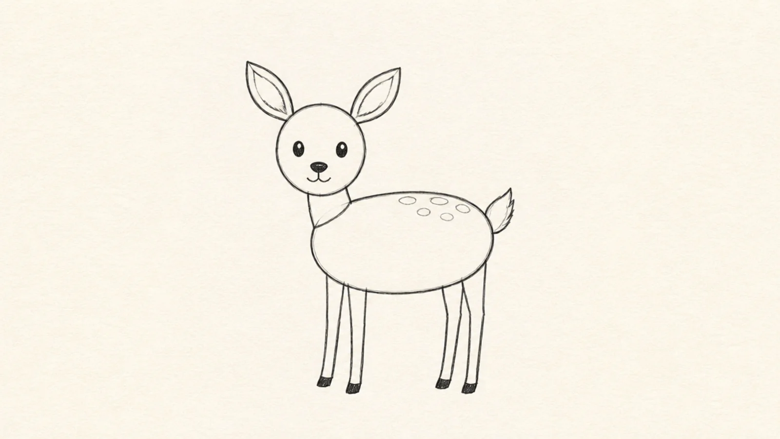 A simple standing deer made from an oval body and a circle head