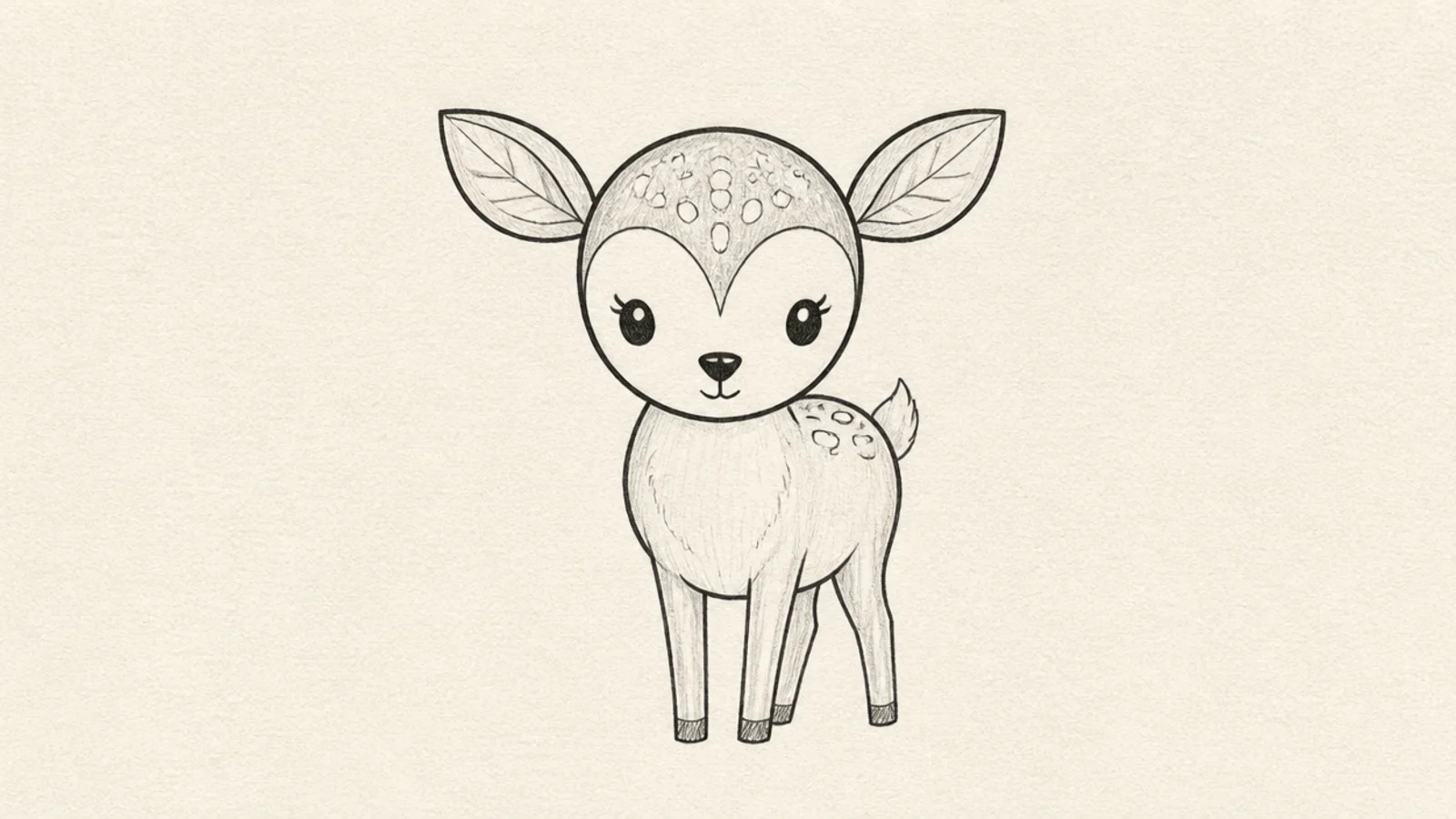 A simple front-facing deer head shaped like a rounded heart