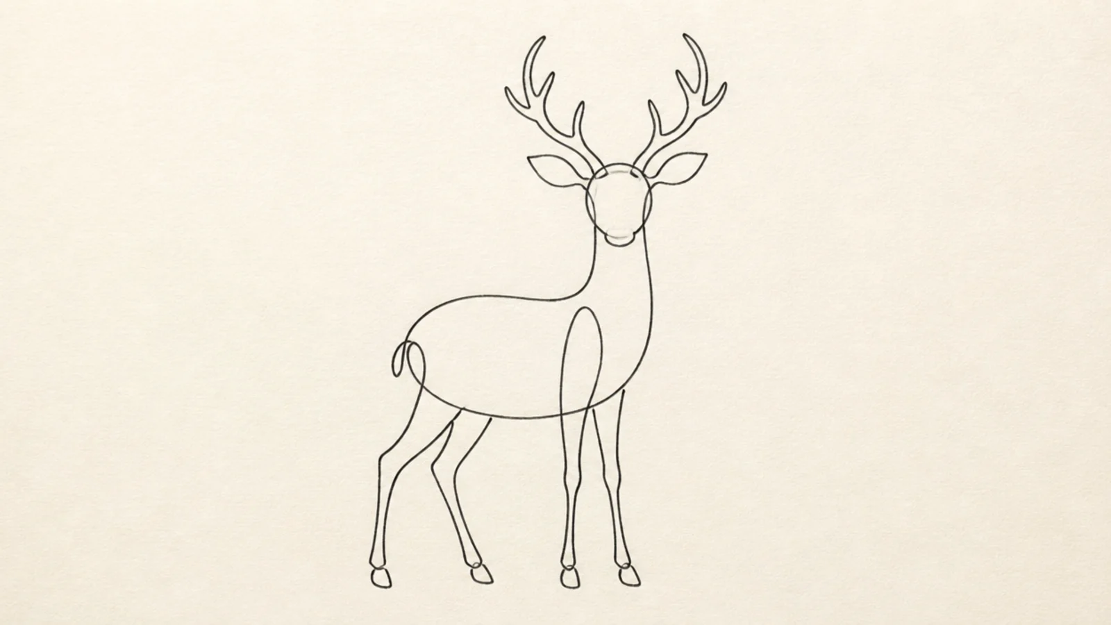 A minimalist deer drawn in one continuous unbroken line