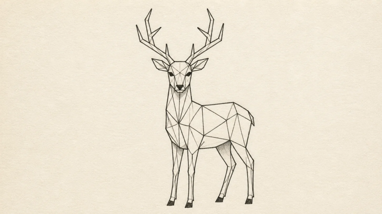 A modern deer built from simple triangles and straight lines