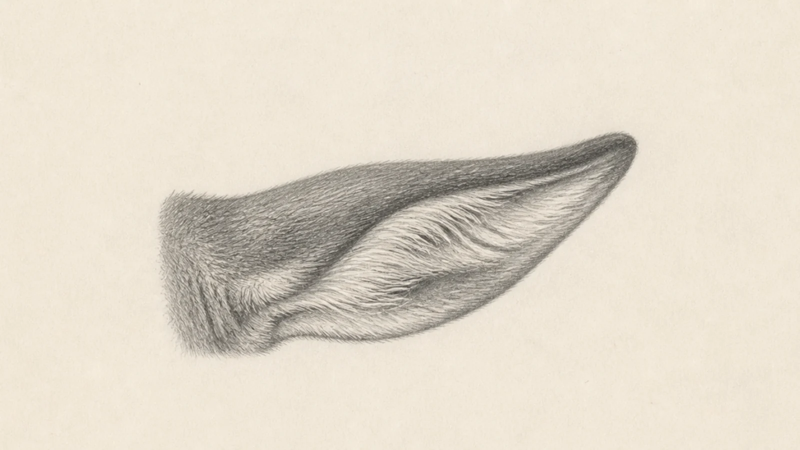 A deer ear laid flat back against the head