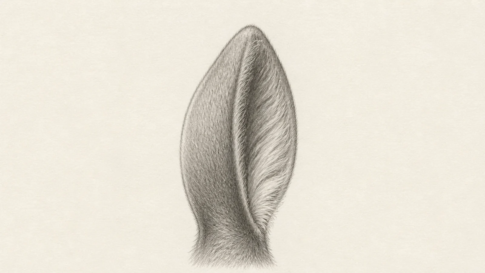 A deer ear seen from behind showing the sleek outer back
