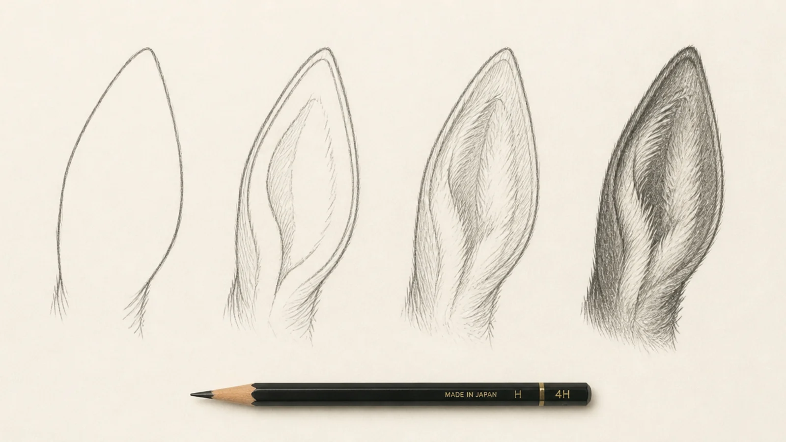 4 Easy Steps to Draw Realistic Deer Ears