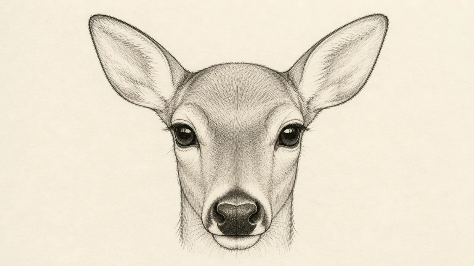 A close study of a deer's almond eye with highlight and lashes