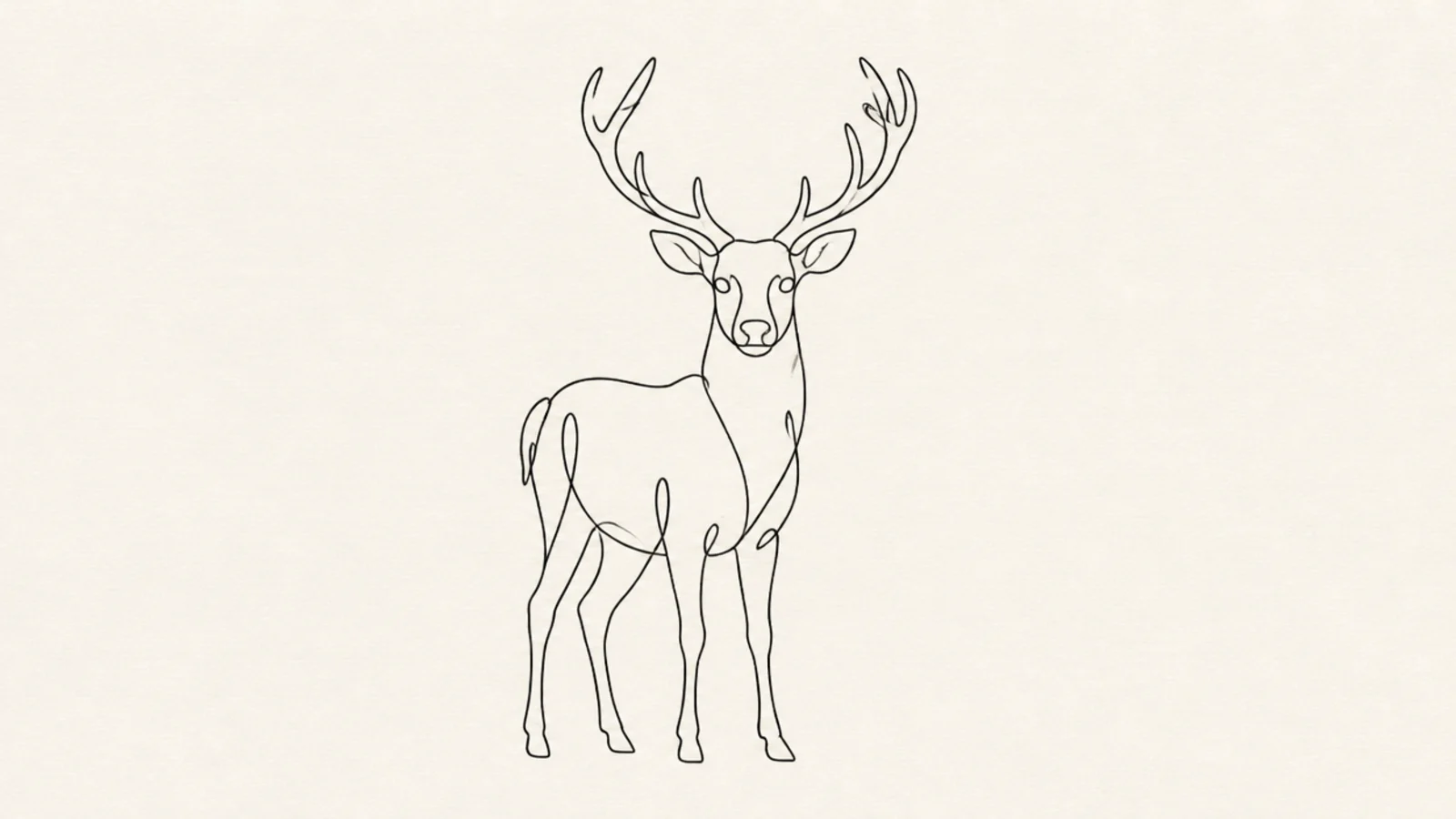 A standing deer drawn in one continuous unbroken line