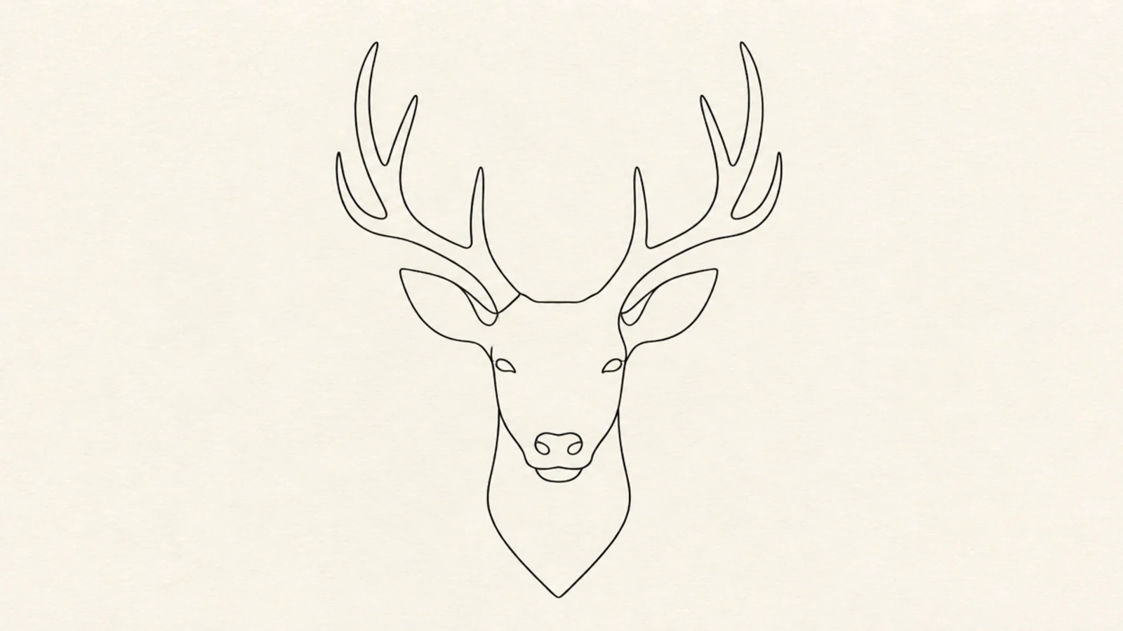 A minimalist buck head in even single-weight line art