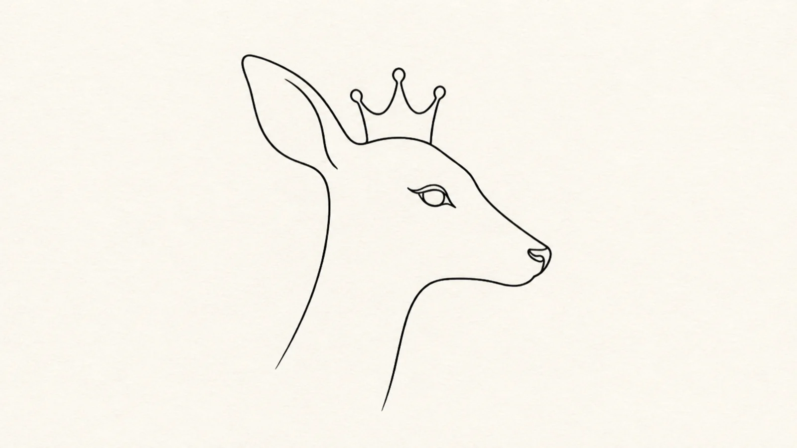 A minimalist doe head in clean profile line art