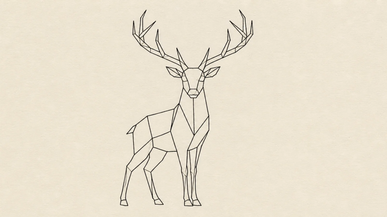 A deer built from clean straight geometric lines