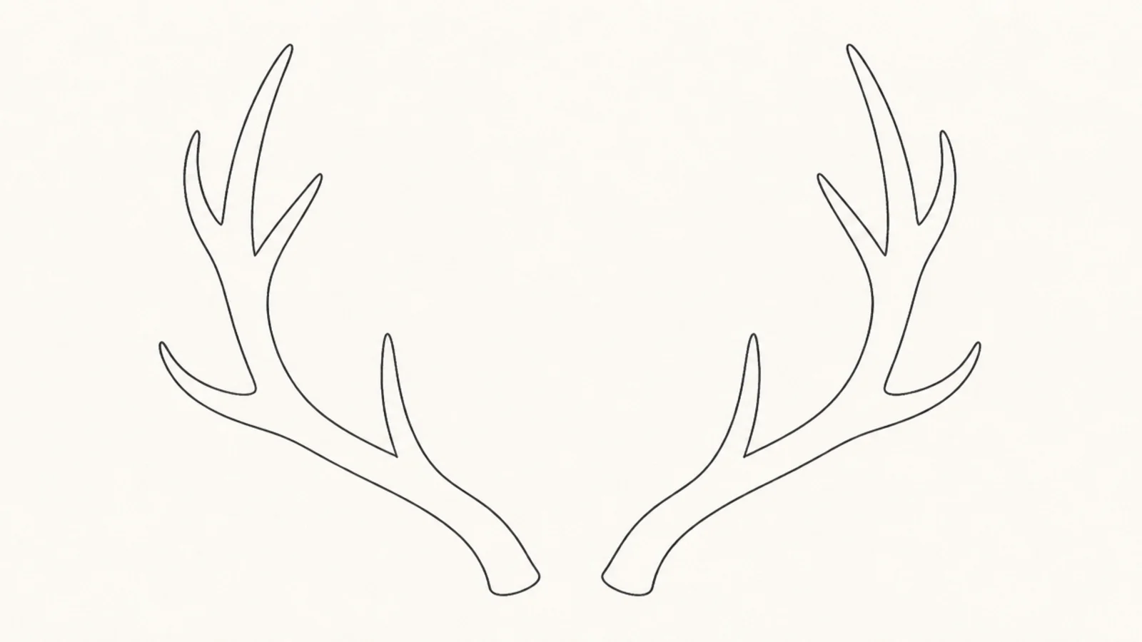 A clean minimalist pair of antlers in single-weight line