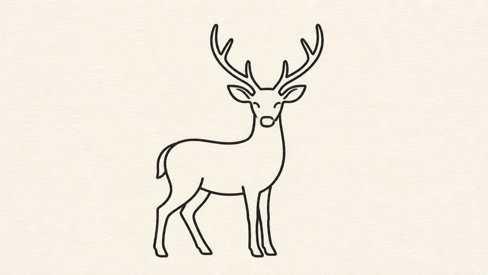 A deer in a thicker bold uniform line weight