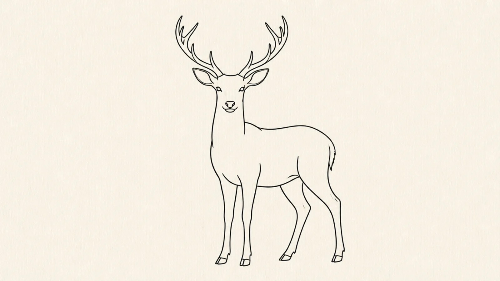 A polished full-body deer in elegant even line art