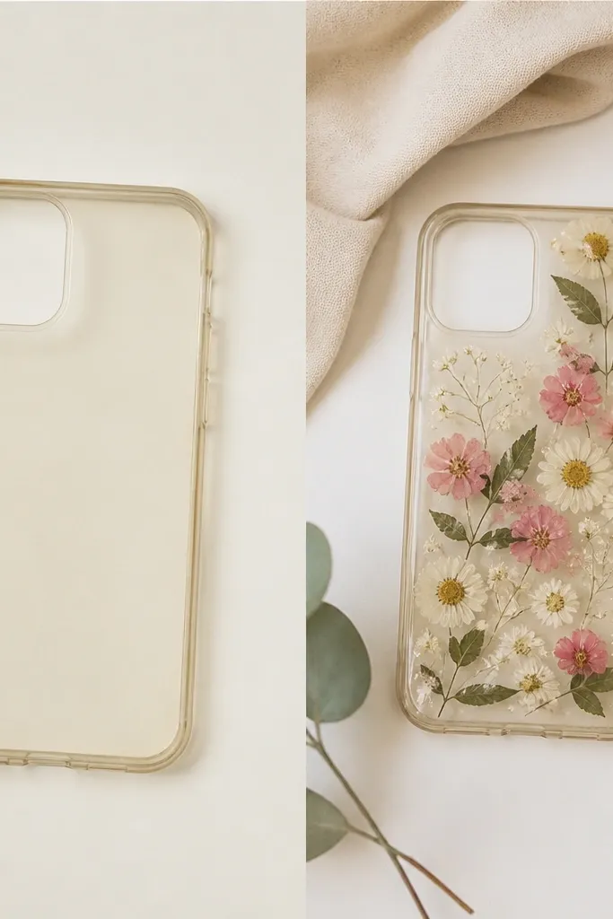DIY phone case before and after transformation ideas