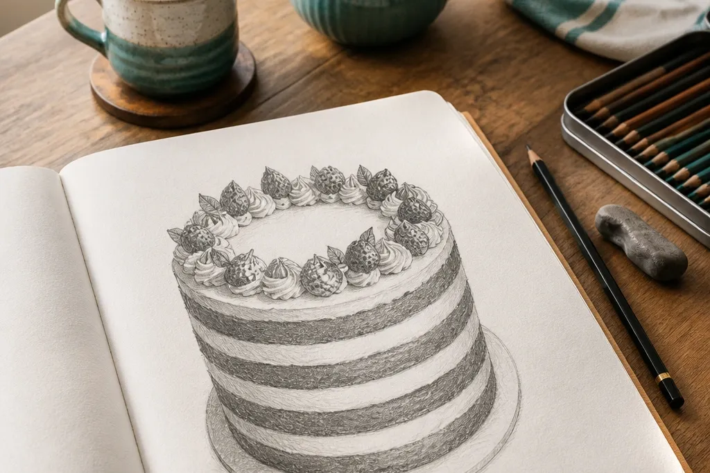 20 Easy Cake Drawing Steps for Beginners