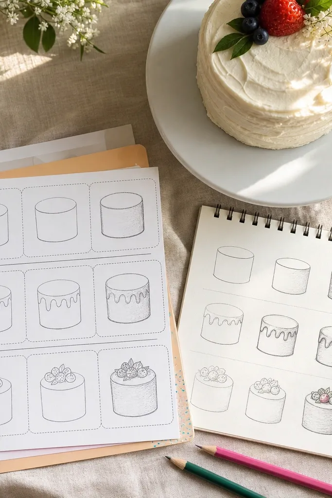 20 Easy Cake Drawing Steps for Beginners
