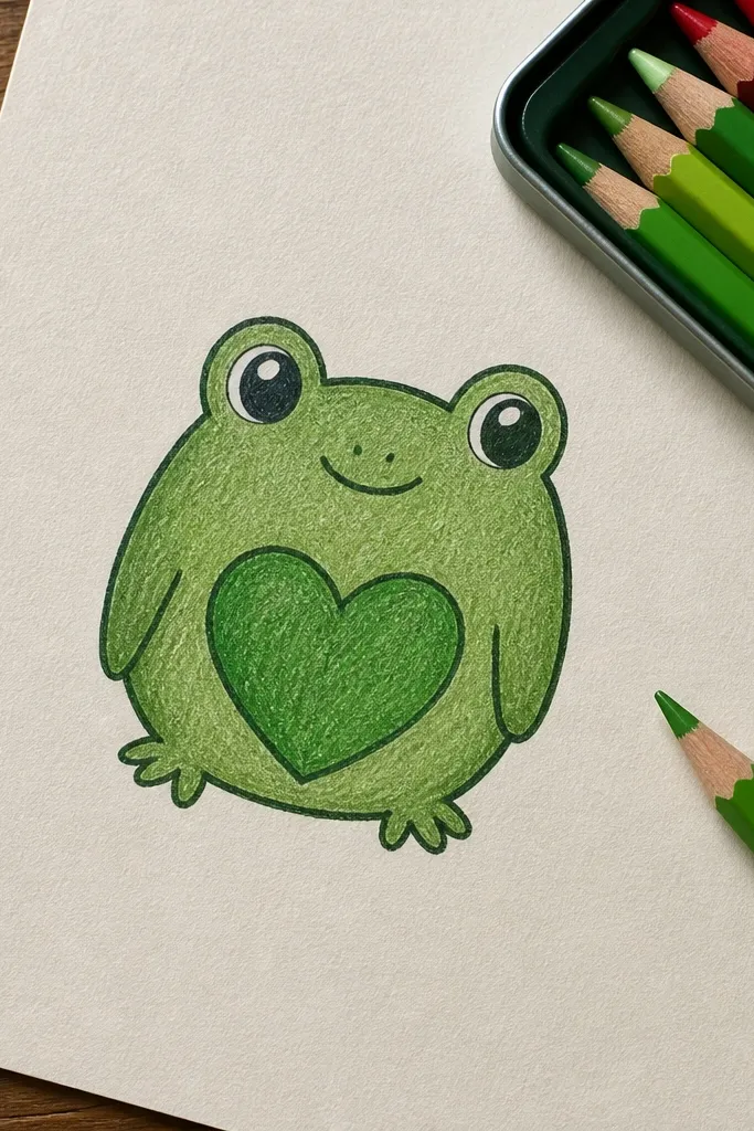 Frog with a small heart-shaped patch on its belly