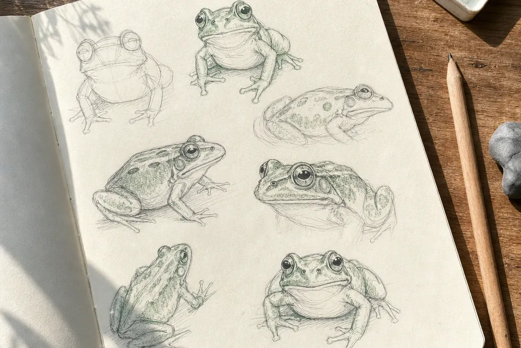 Easy Frog Drawing for Beginners Step by Step