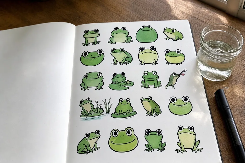 Easy Frog Drawing for Kids