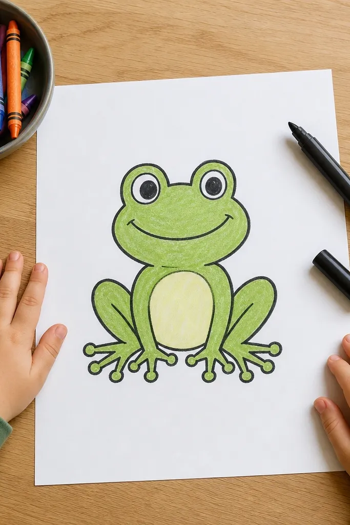 Easy Frog Drawing for Kids