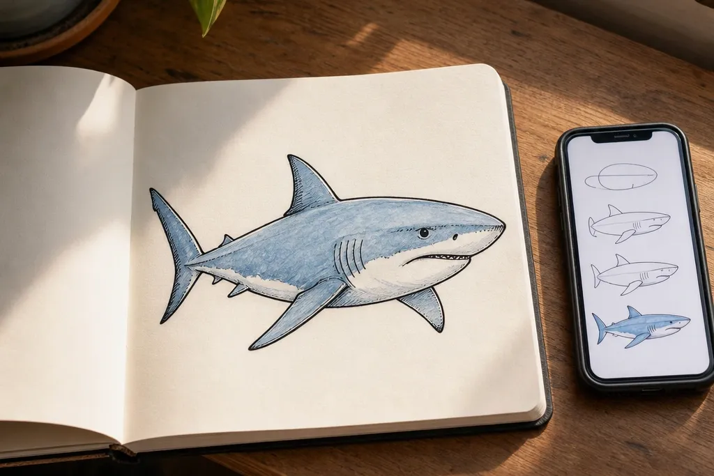25 Easy Shark Drawing Ideas for Beginners