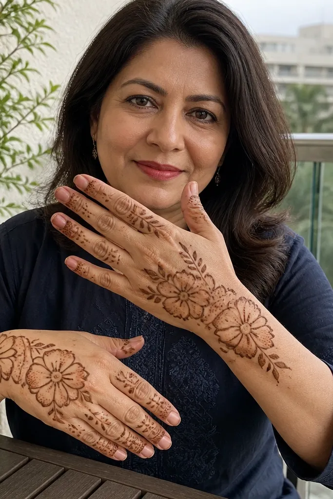 A front-hand pattern with dotted fills and thin outlines for contrast
