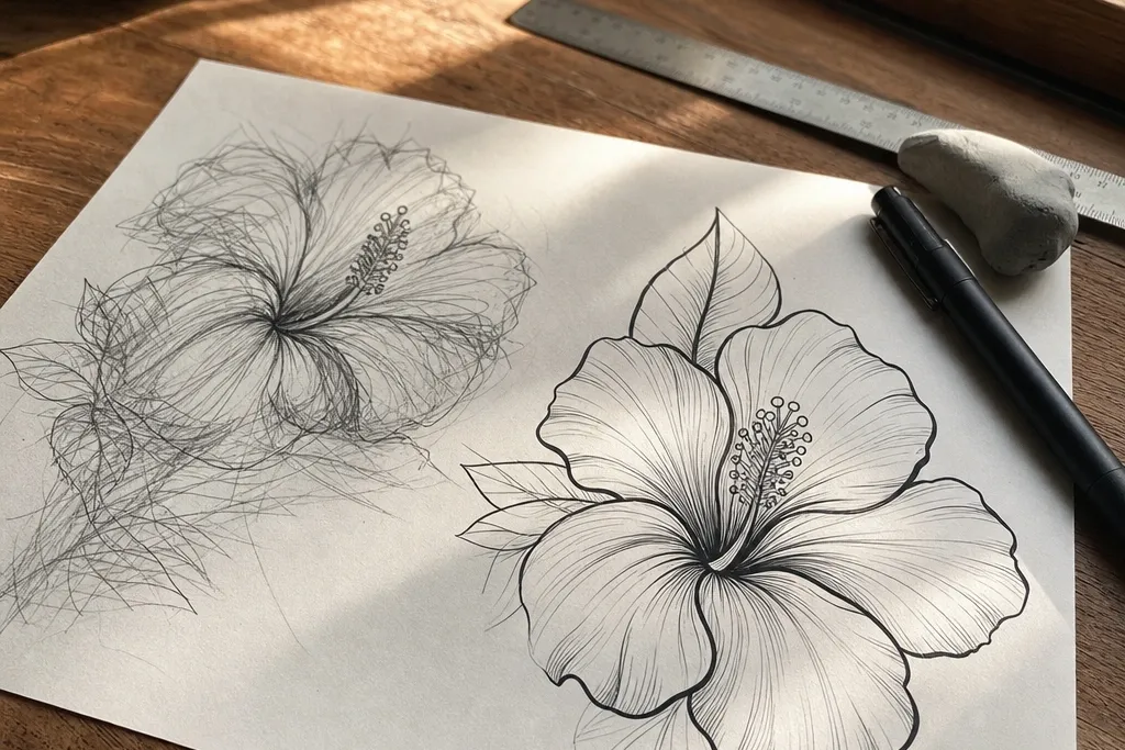 25 Easy Steps to Draw a Hibiscus Flower
