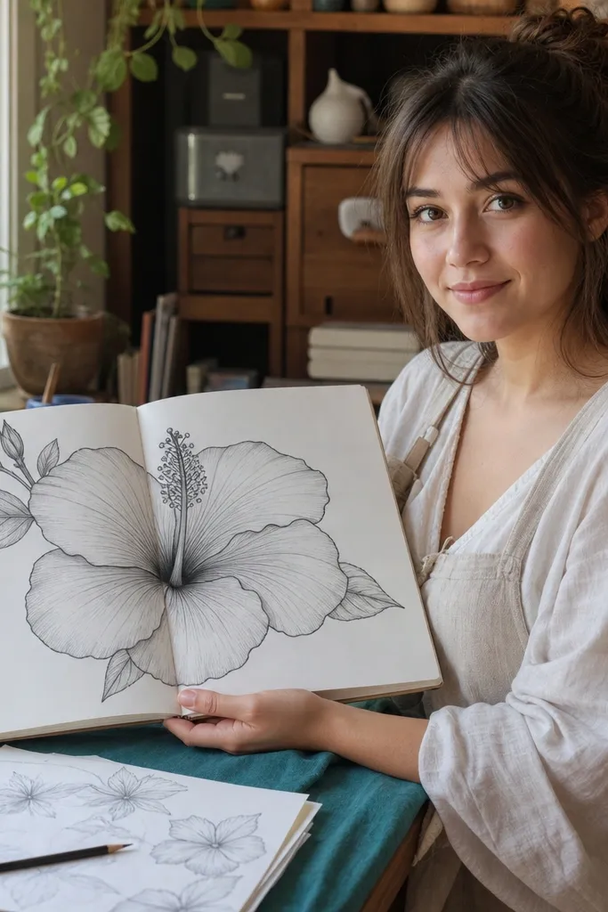 25 Easy Steps to Draw a Hibiscus Flower