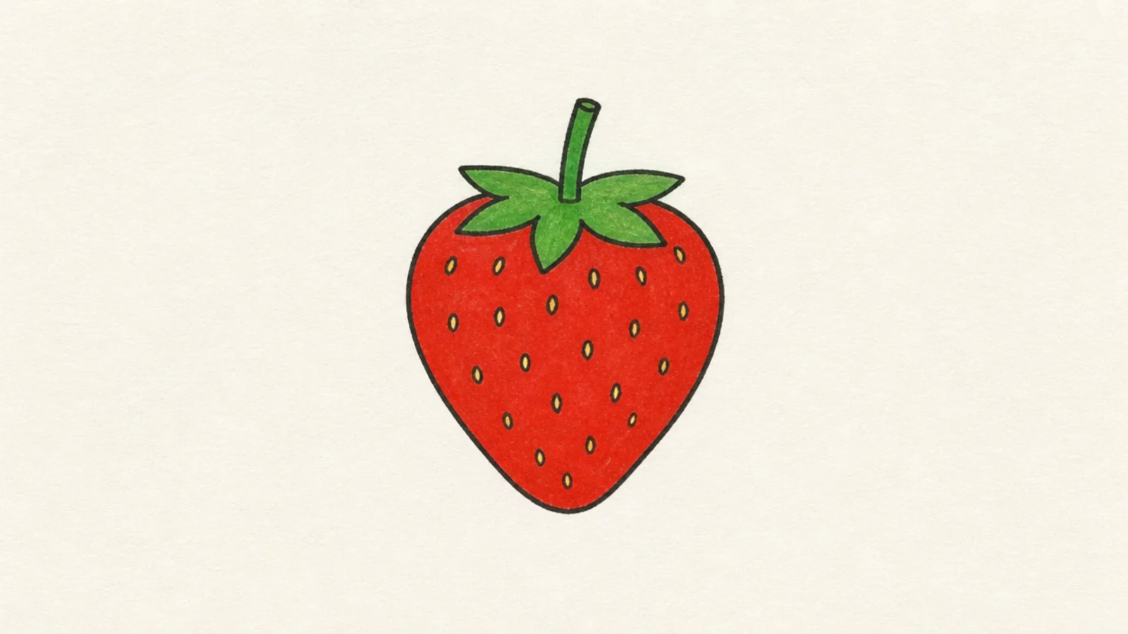 An easy strawberry made from a heart body and a leaf cap